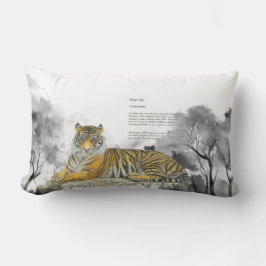 Almofada Lombar Cores d'água do Tigre Bengala Ameaçadas Majestosas