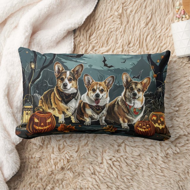 Almofada Lombar Corgi Halloween Assustador (Cobertor)
