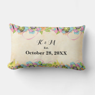 Almofada Lombar Coroa Floral Borgonha