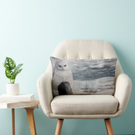 Almofada Lombar Coruja de Neve no Travesseiro decorativo Posto