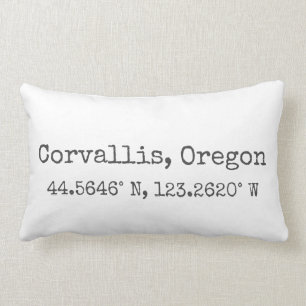 Almofada Lombar Corvallis, Oregon Coordena o Travesseiro lombar