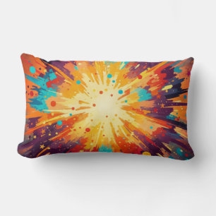 Almofada Lombar Cosmic Burst Abstract Splatter Art