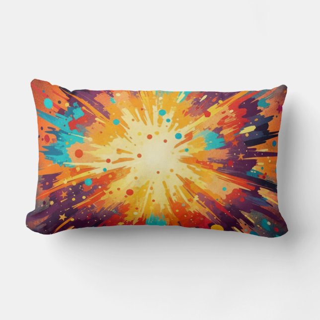 Almofada Lombar Cosmic Burst Abstract Splatter Art (Frente)