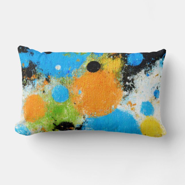 Almofada Lombar Cosmic Chromatic Splatter: Abstract Orbit (Frente)