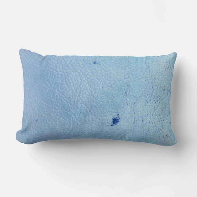 Almofada Lombar Couro Azul Russo Faux (Frente)