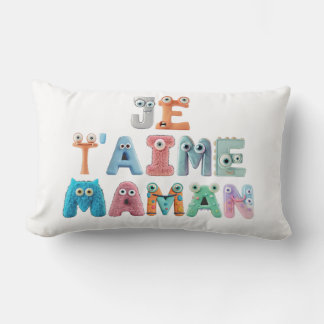 Almofada Lombar Coussin décoratif - "Je t'aime maman"