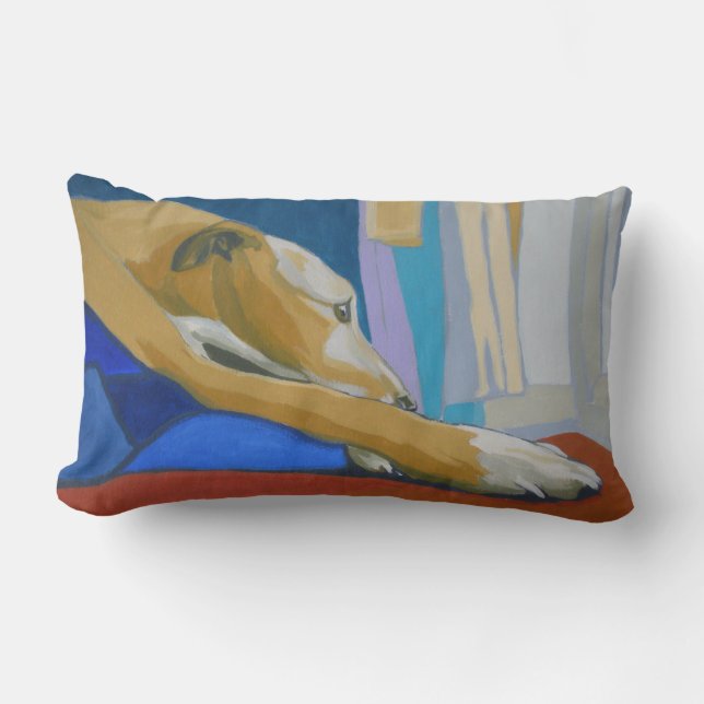 Almofada Lombar Coxim amarelo do Lurcher (Frente)