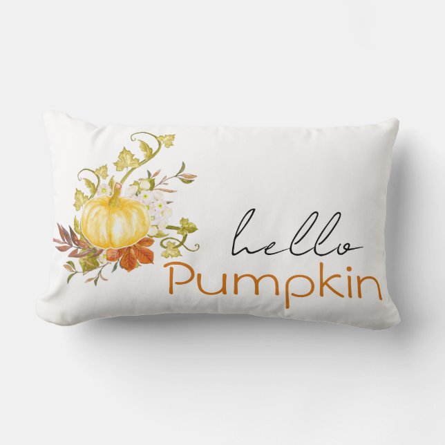 Almofada Lombar Cozy Hello Pumpkin Orange (Frente)