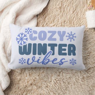 Almofada Lombar Cozy Winter Vibes - Tipografia do Floco de Neve