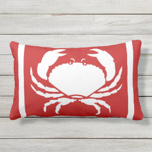 Almofada Lombar CRAB Branco moderno, vermelho-branco, ao ar livre