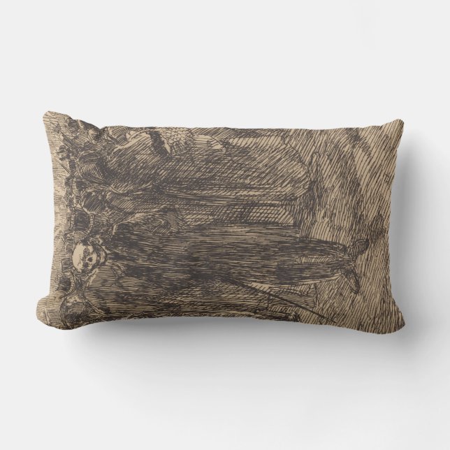 Almofada Lombar Crânio na multidão (por Albert Besnard) (Frente)