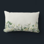 Almofada Lombar Cream Snowberry   Eucalyptus Winter/Christmas<br><div class="desc">Uma borda de morangos pintados manualmente e caules de eucalipto contra fundo creme - a cor de fundo pode ser alterada.</div>