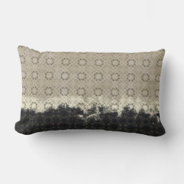 Almofada Lombar Creme de Abstrato, Cinza, Padrão de Vintagem de Br