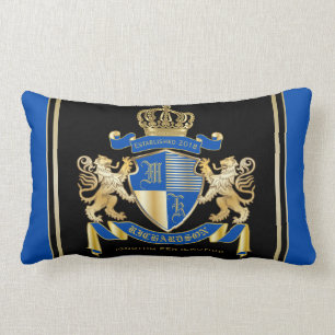 Almofada Lombar Criar seu próprio emblema Dourado azul do leão d