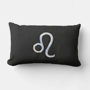 Almofada Lombar Cromo como Leo Zodiac Sinal na pele de cobra