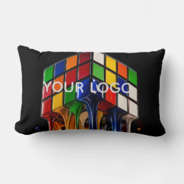 Almofada Lombar Cubo Mágico Cromado Arco-Íris Derretendo