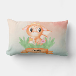 Almofada Lombar Cushion de Aquarela de Dragão-Bebê-Cujo Dragão-Cam