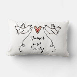 Almofada Lombar Cushion de presente personalizado de pombos branco