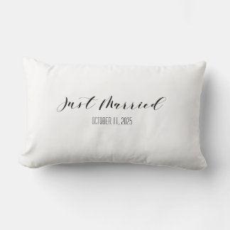 Almofada Lombar Custom Just Married Wedding Pillow Names & Date