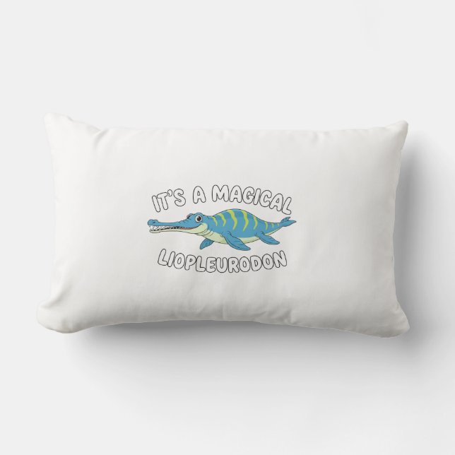 Almofada Lombar Cute Magical Liopleurodon Fantasy Prehistoric Ocea (Frente)
