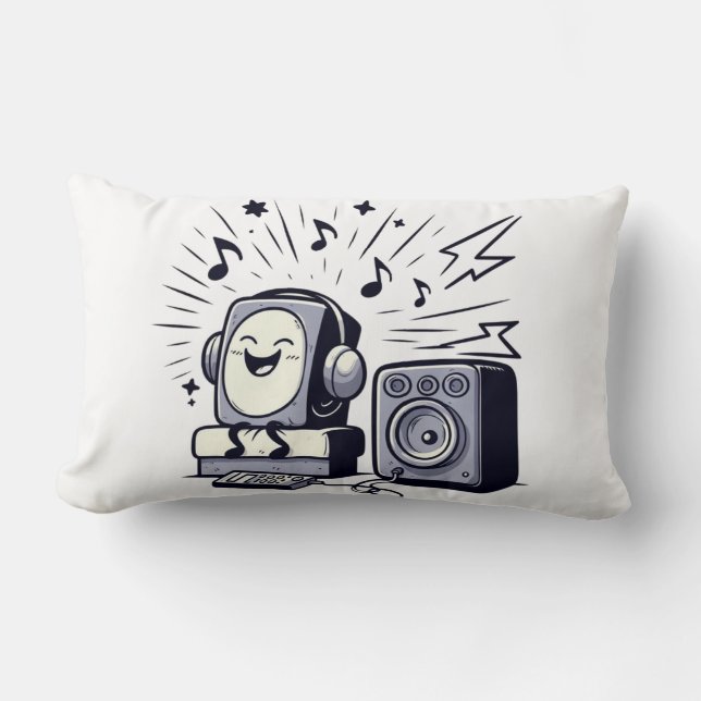 Almofada Lombar Cute Music Lover – Fun Cartoon Music Pillow 02 (Frente)