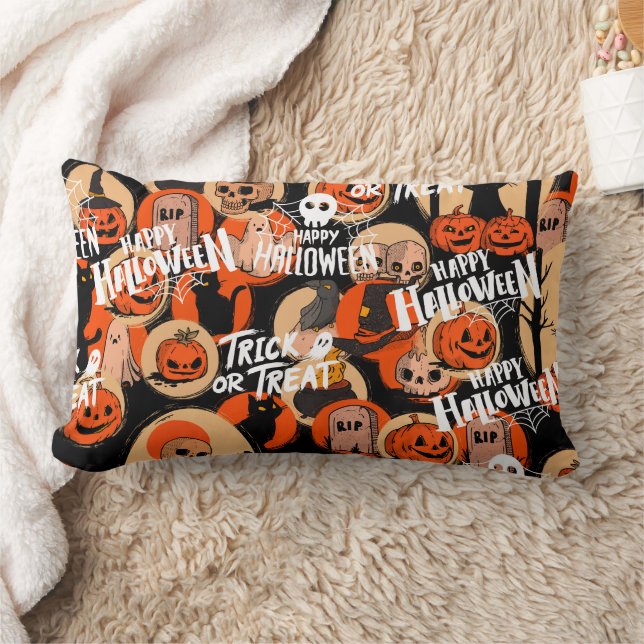 Almofada Lombar  Cute & Scary Halloween Spooky vibes  (Cobertor)