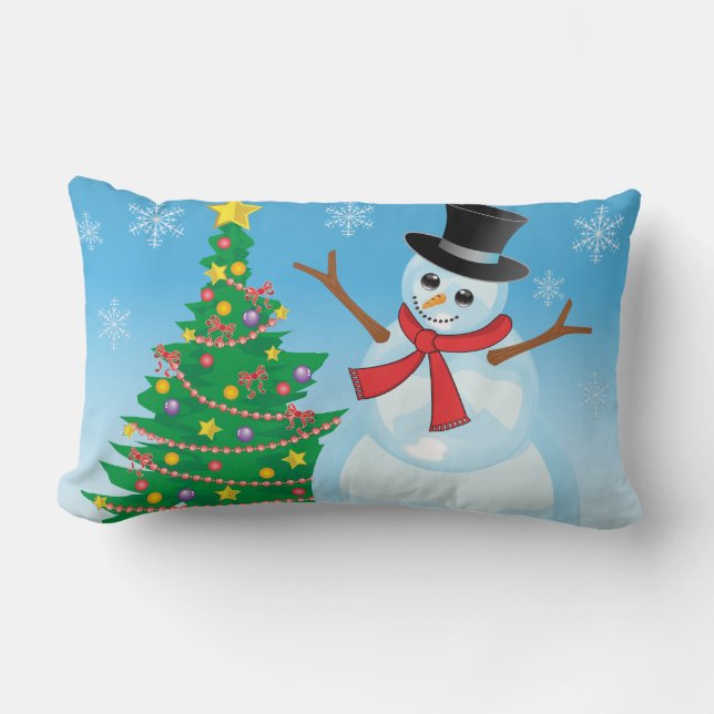 Almofada Lombar Cute Snowman (Frente)