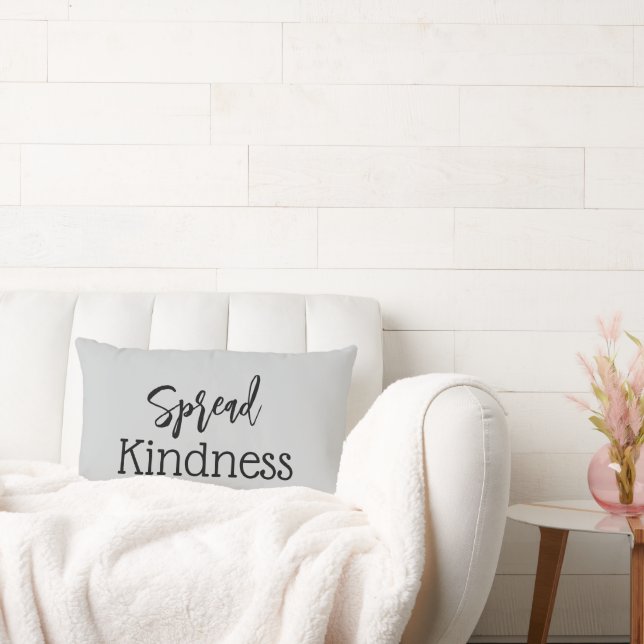 Almofada Lombar Cute Spread Kindness Grey Throw Pillow (Sofá)
