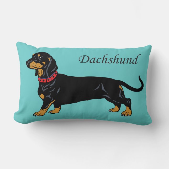 Almofada Lombar dachshund negro (Frente)