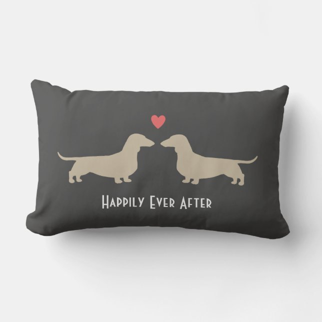 Almofada Lombar Dachshund Silhouettes com Caninos (Frente)