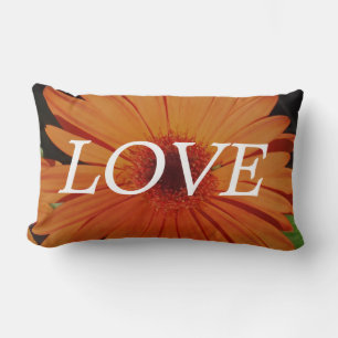 Almofada Lombar Daisy gerber laranja, inspiração para flores
