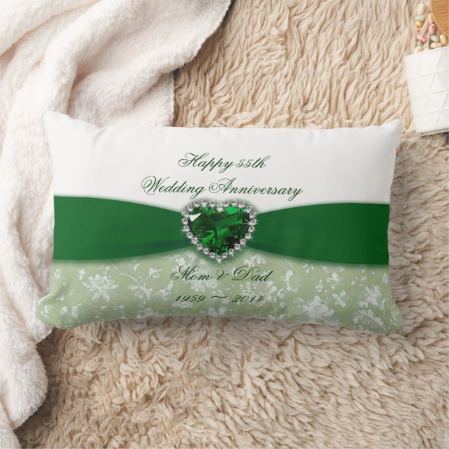 Almofada Lombar Damask 55º Aniversário de Casamento (Cobertor)