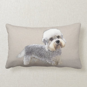 Almofada Lombar Dandie Dinmont Terrier pintando arte canina origin