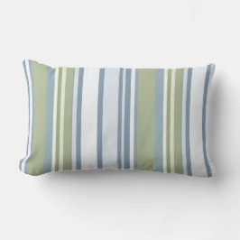 Almofada Lombar Dark Pastel Blue and Spring Rain Stripes