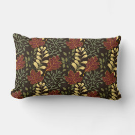 Almofada Lombar Dark red maple leaves floral pattern