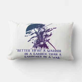 Almofada Lombar de Arte Samurai com Tinta Azul e C