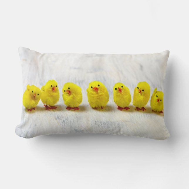 Almofada Lombar Decoração da páscoa - pintinhos seguidos (Frente)