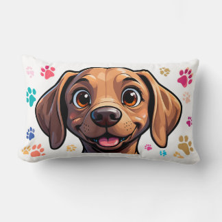 Almofada Lombar Decoração de Amante de Cachorro com Desenho de Fil
