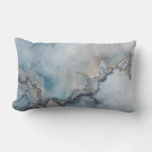 Almofada Lombar Decoração de Casa Abstrata Azul Água Cinza Bege