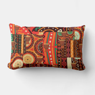 Almofada Lombar Decoração do padrão tribal afrocêntrico do Kente
