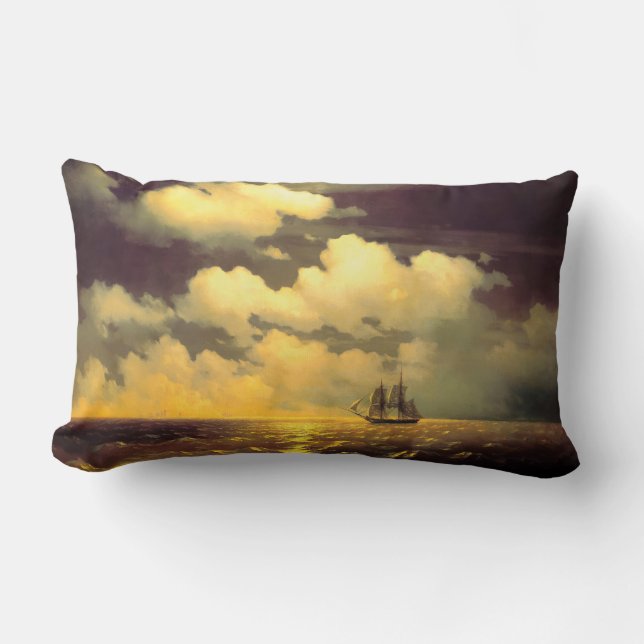 Almofada Lombar Decoração Marinha Náutica de Ivan Aivazovsky (Frente)