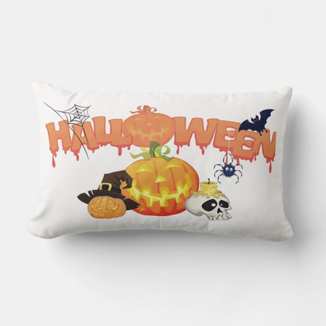 Almofada Lombar Decorações de Halloween Fofas (Frente)