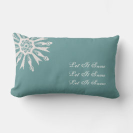 Almofada Lombar Deixais lhe para nevar floco de neve no campo azul