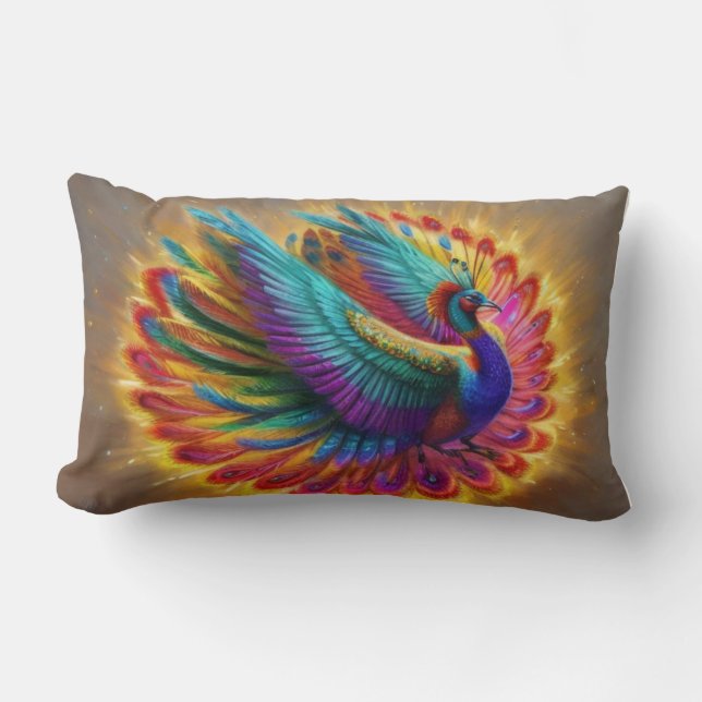 Almofada Lombar Delicioso Esplendor Peacock (Frente)