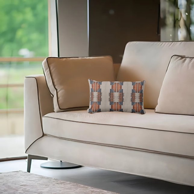 Almofada Lombar Denim e Ferrugem Modernos em Taupe (Criador carregado)