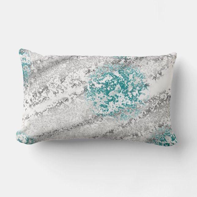 Almofada Lombar Desenhista temático da praia de água-marinha (Frente)