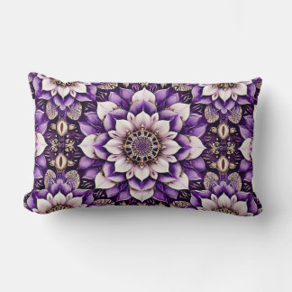 Almofada Lombar Desenho de Mandala Floral Ornamentado