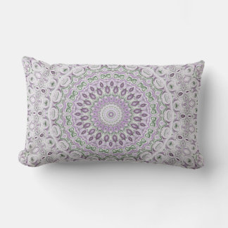 Almofada Lombar Desenho de Padrão Mandala Lavanda e Verde