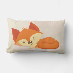Almofada Lombar Desenho de uma Raposa Dormindo em Laranja Bonita