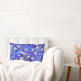 Almofada Lombar Desenho Floral de Ipoméia Azul Celestial Marcante